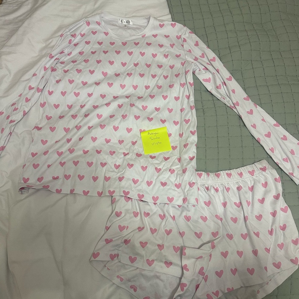 Women's Pink Heart Pajama Set